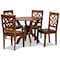 Baxton Studio Anila Modern and Contemporary Walnut Brown Finished Wood 5-Piece Dining Set 179-11388-10901-Zoro - alternate 1